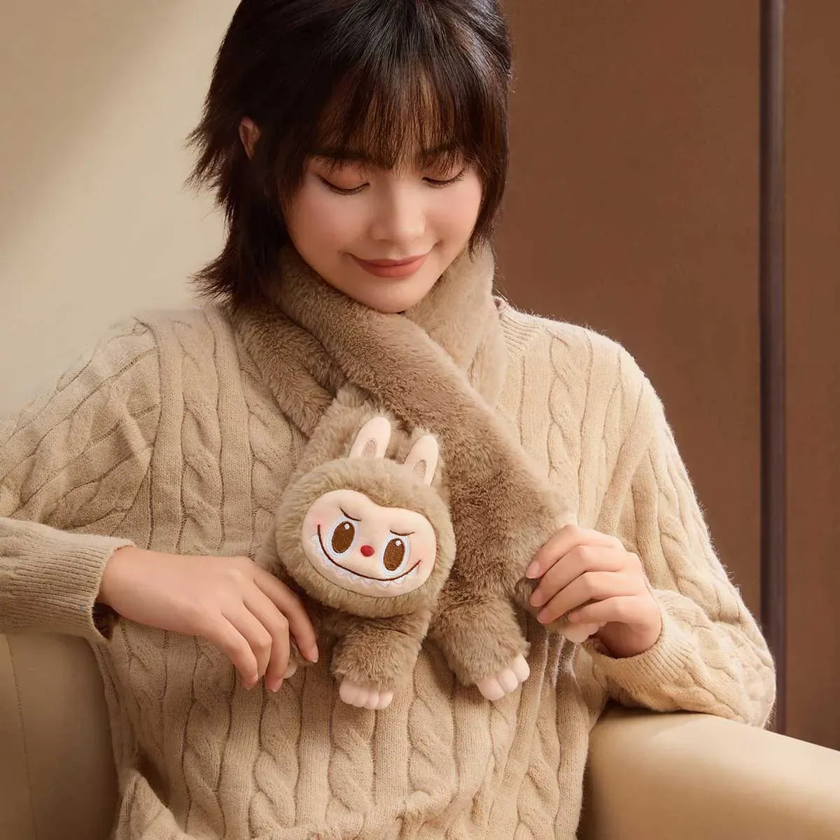 Labubu Warm Fluffy Holiday Plush Scarf